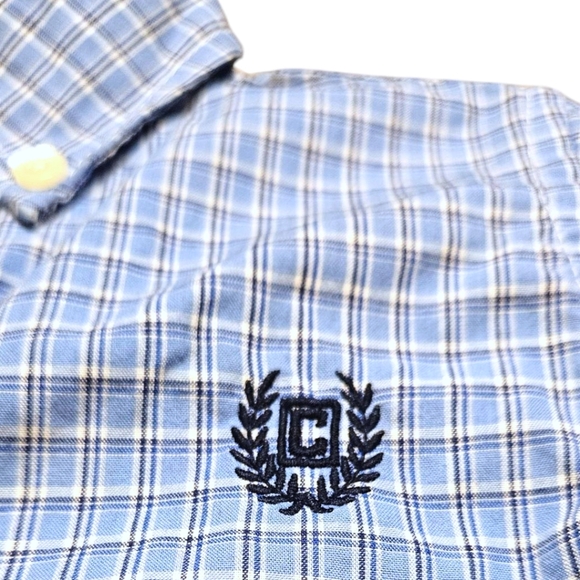 Chaps Baby Boy 18M Shirt Long Sleeve Button Down Blue Embroidered Logo Easter - Picture 3 of 7